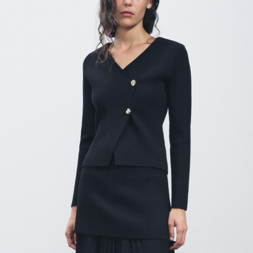 Zara Knit asymmetrical cardigan